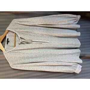 Adrianna Papell White and Black Polka Dot Blouse‎ - Size xL